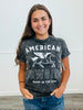 Black American Cowgirl Mineral Washed Tee (Reg. and Plus)