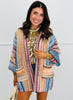 Orange/Blue Striped Pocket Cardigan (Reg.)