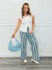 Blue Eclectic Stripe Linen Pants (Reg. and Plus)