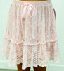 Lace Tiered Satin Bow Mini Skirt (Reg.)-3 Colors