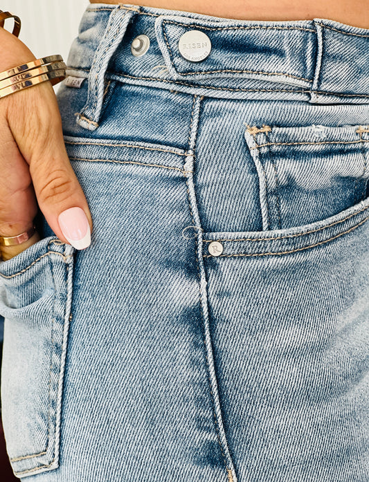 Risen Light Tummy Control Wonderfully Wide Leg Jeans (Reg & Plus)