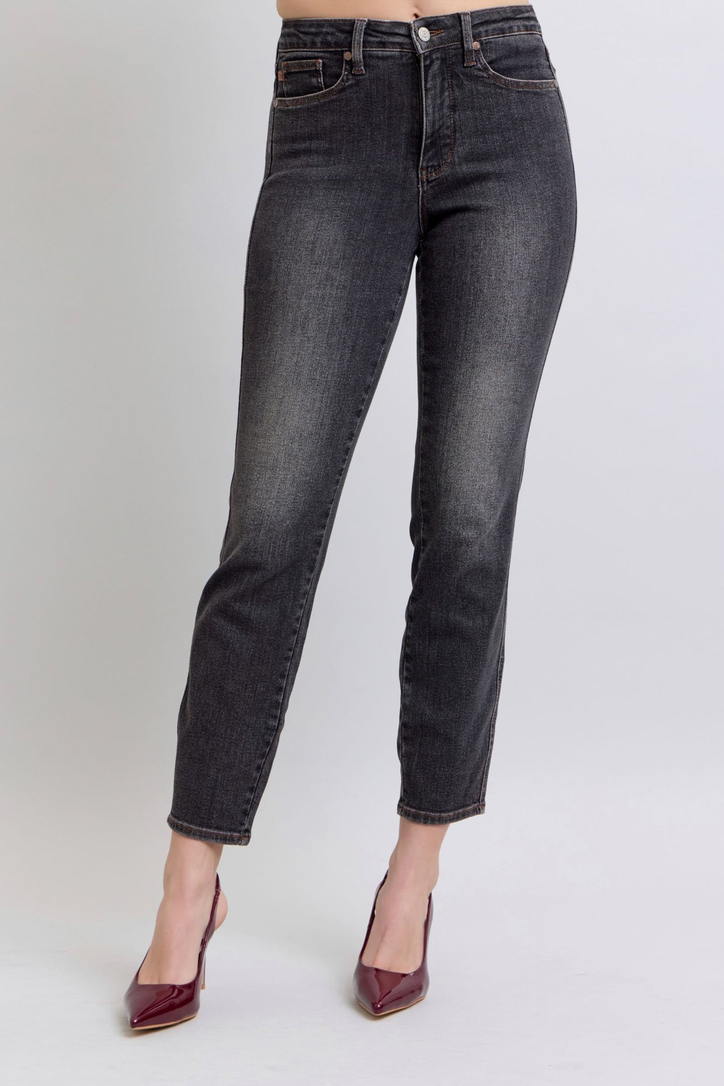 Judy Blue Black Rock Your Figure Tummy Control Slim Jeans (Reg. and Plus)