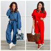 Star Patch Oversized Sweatshirt (Reg.)-2 Colors