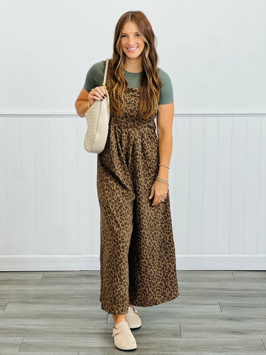 Mocha Multi Leopard Jumpsuit (Reg. and Plus)