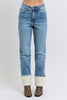 Judy Blue Stay Cozy Shearling Cuff Jeans (Reg. and Plus)