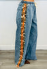 Camo Side Stripe Denim  Pants (Reg & Plus)