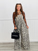 Taupe Leopard Wide Leg Overalls (Reg. and Plus)