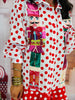 Queen Of Sparkles  Red & White Polka Dot Metallic Nutcracker Dress (Reg. and Plus)