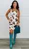 Mocha Cow Print Jumper Dress (Reg.)