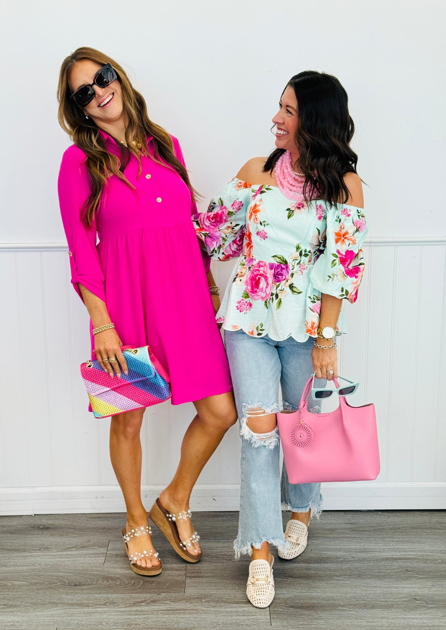 Mint Floral Print Peplum Blouse (Reg & Plus)