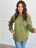 Hunter Green Ribbed Knit Sweatshirt (Reg. and Plus)