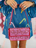 Betsey Johnson - Rhinestone Candy Cane Heart Handbag