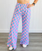 Blue/Pink Checkered Knit Pants (Reg. and Plus)