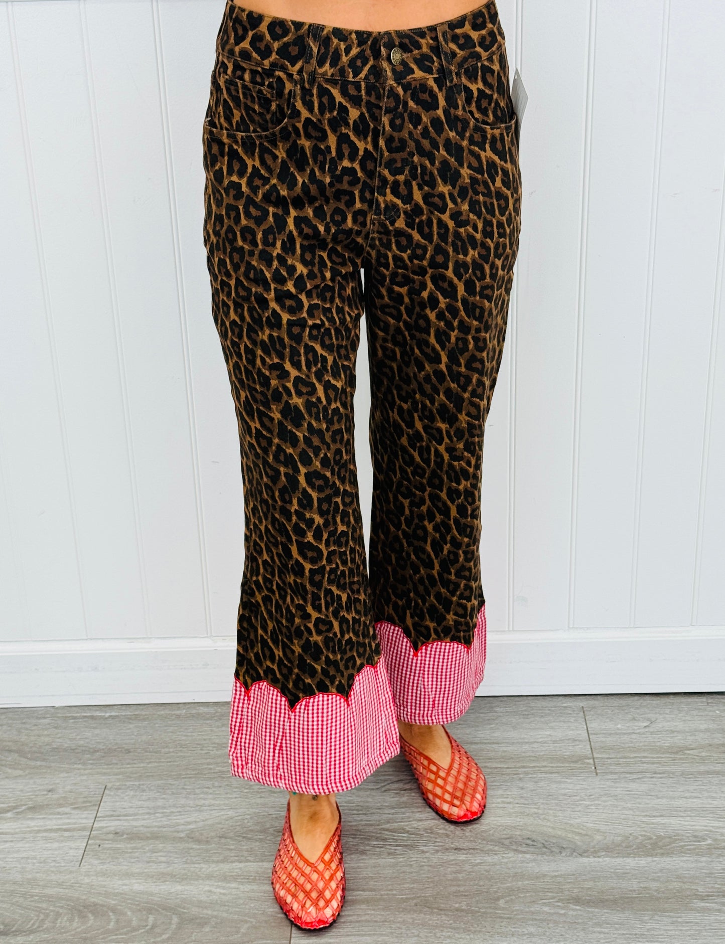Leopard Scallop Heritage Contrast Cuff Pants (Reg)