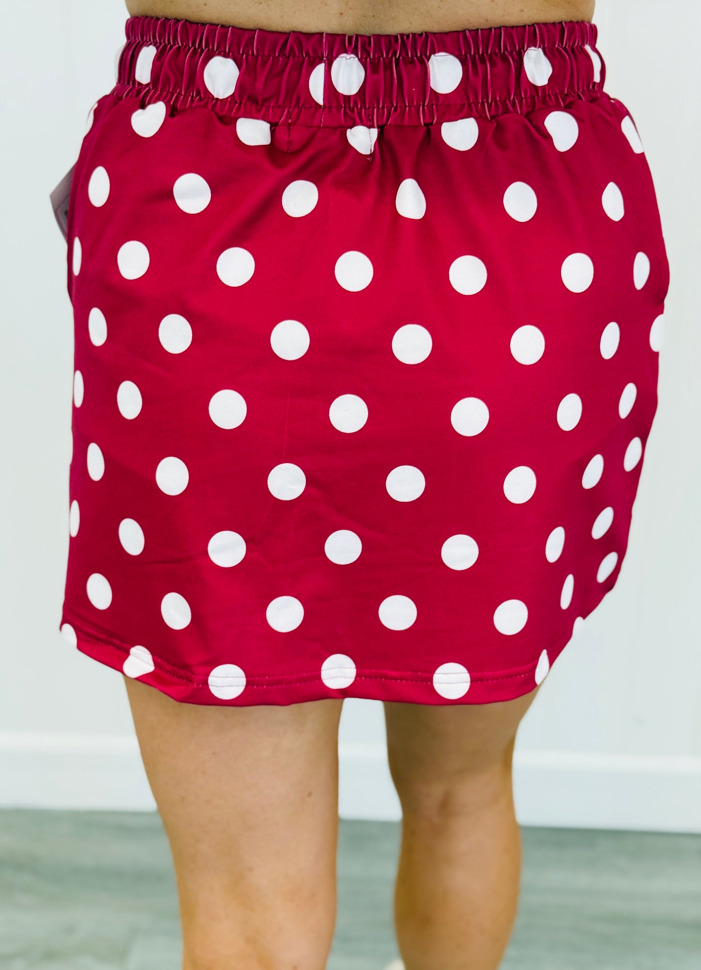 Burgundy Polka Dot Skort (Reg. and Plus)