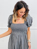 Charcoal Puff Sleeve Jumpsuit (Reg & Plus)