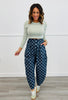 Dark Denim Checkered Barrel Pants (Reg. & Plus)