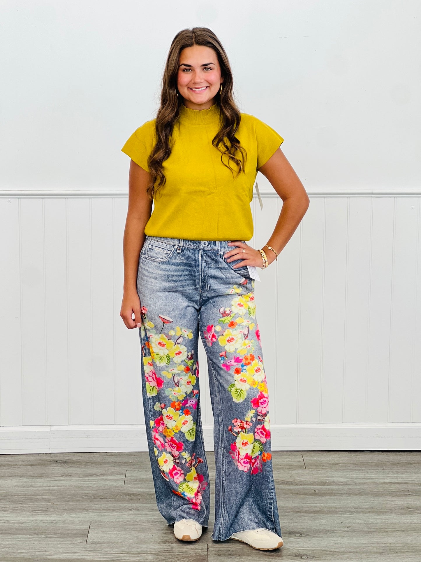 Floral Illusion Denim Jeans (Reg & Plus)