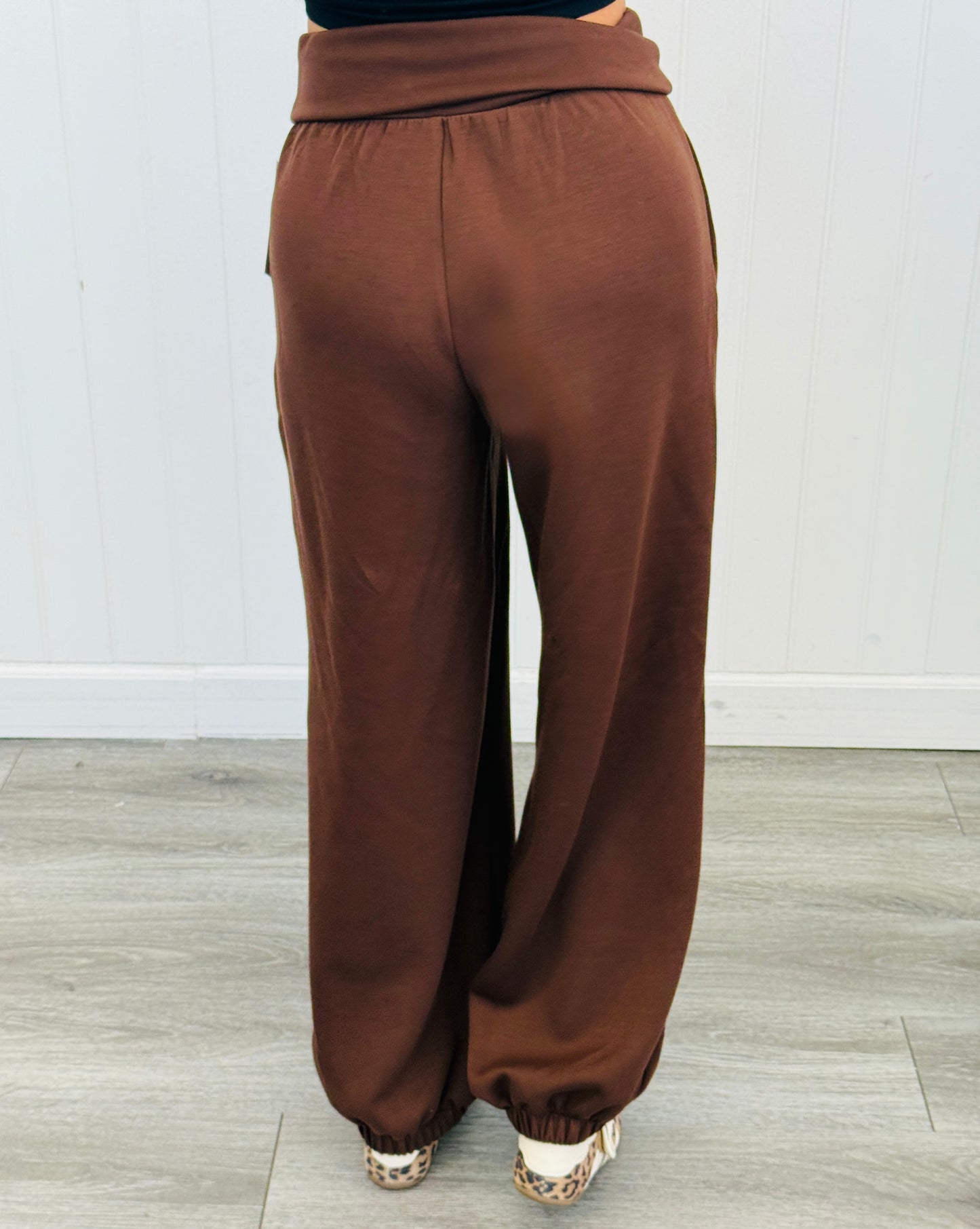 Fold Over Waistband Sweat Pants (Reg.) - 4 Colors