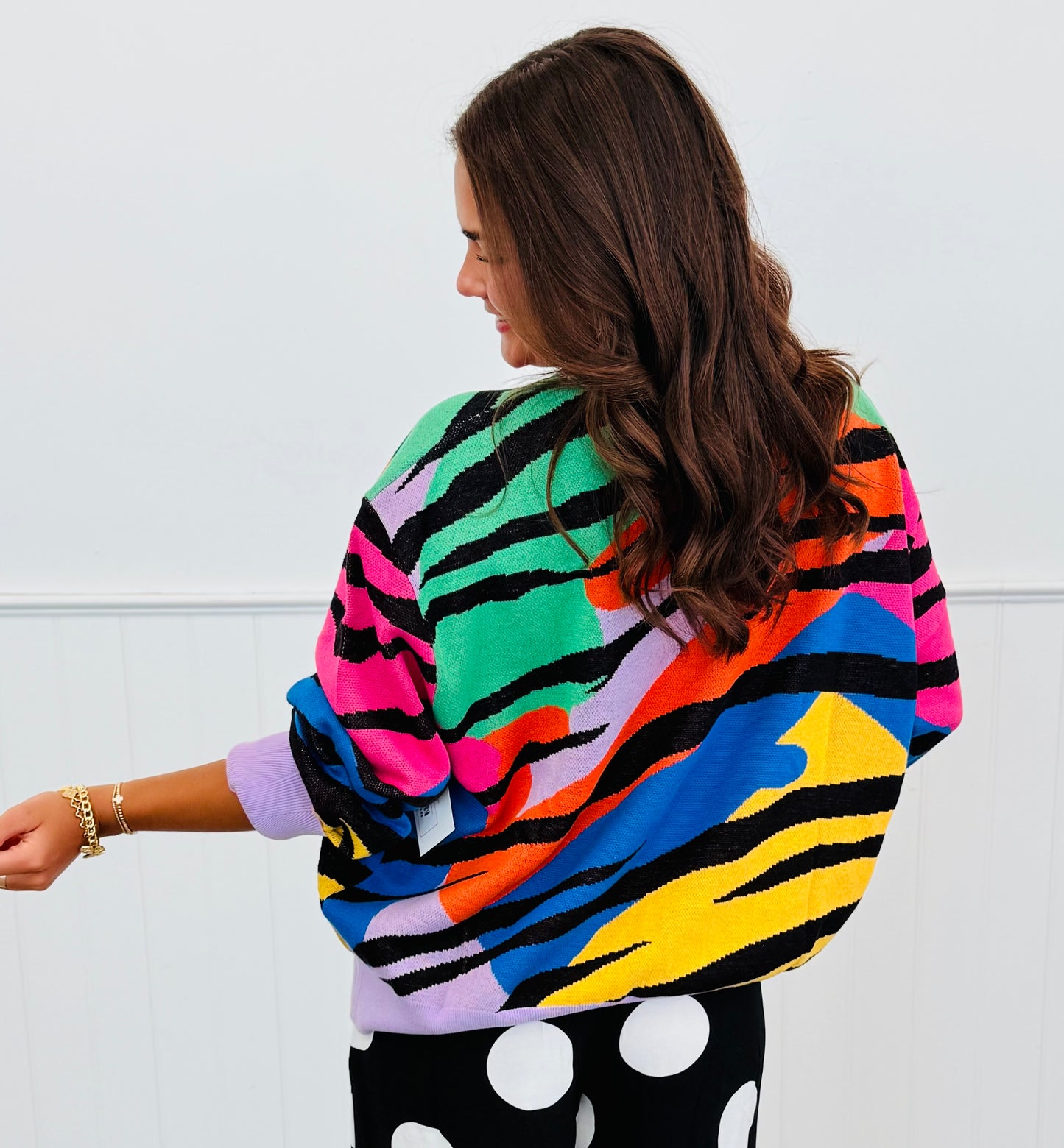 Queen Of Sparkles Rainbow Sequin Tiger Sweater (Reg. and Plus)