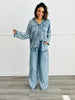 Denim Washed Sleeve And Pants Set (Reg. & Plus)