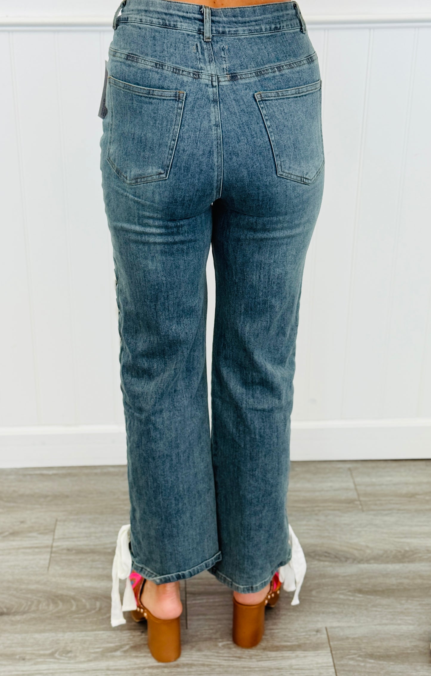 Denim Blue Lace Up Side Pants (Reg.)