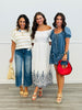 Denim Drawstring Babydoll Romper (Reg.)