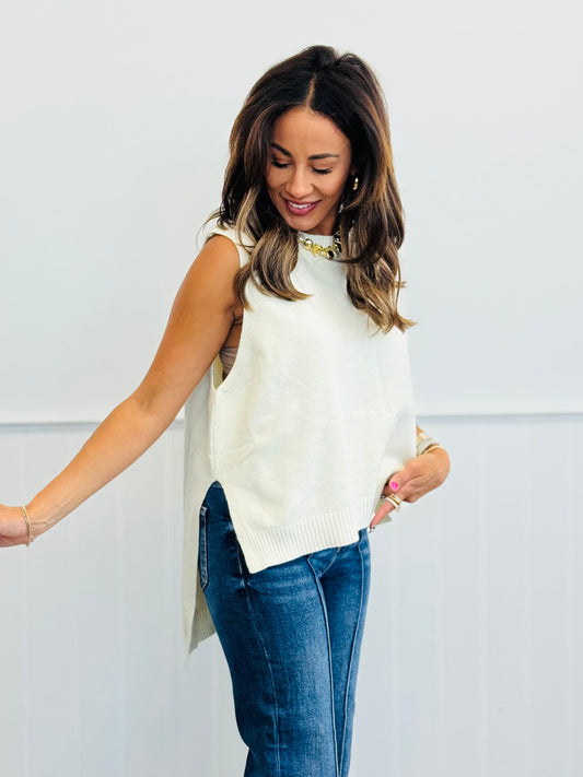 Coconut Milk High Low Sweater Tank (Reg.)