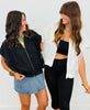 Polka Dot Sheer Mesh Sleeveless Zip Up Jacket (One Size) - 2 Colors