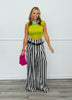 Black/White Stripe Belted Pants (Reg.)