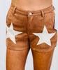 Camel Suede Star Patch Shorts (Reg.)