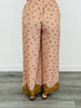 Taupe Floral Print Lace Wide Leg Pants (Reg.)