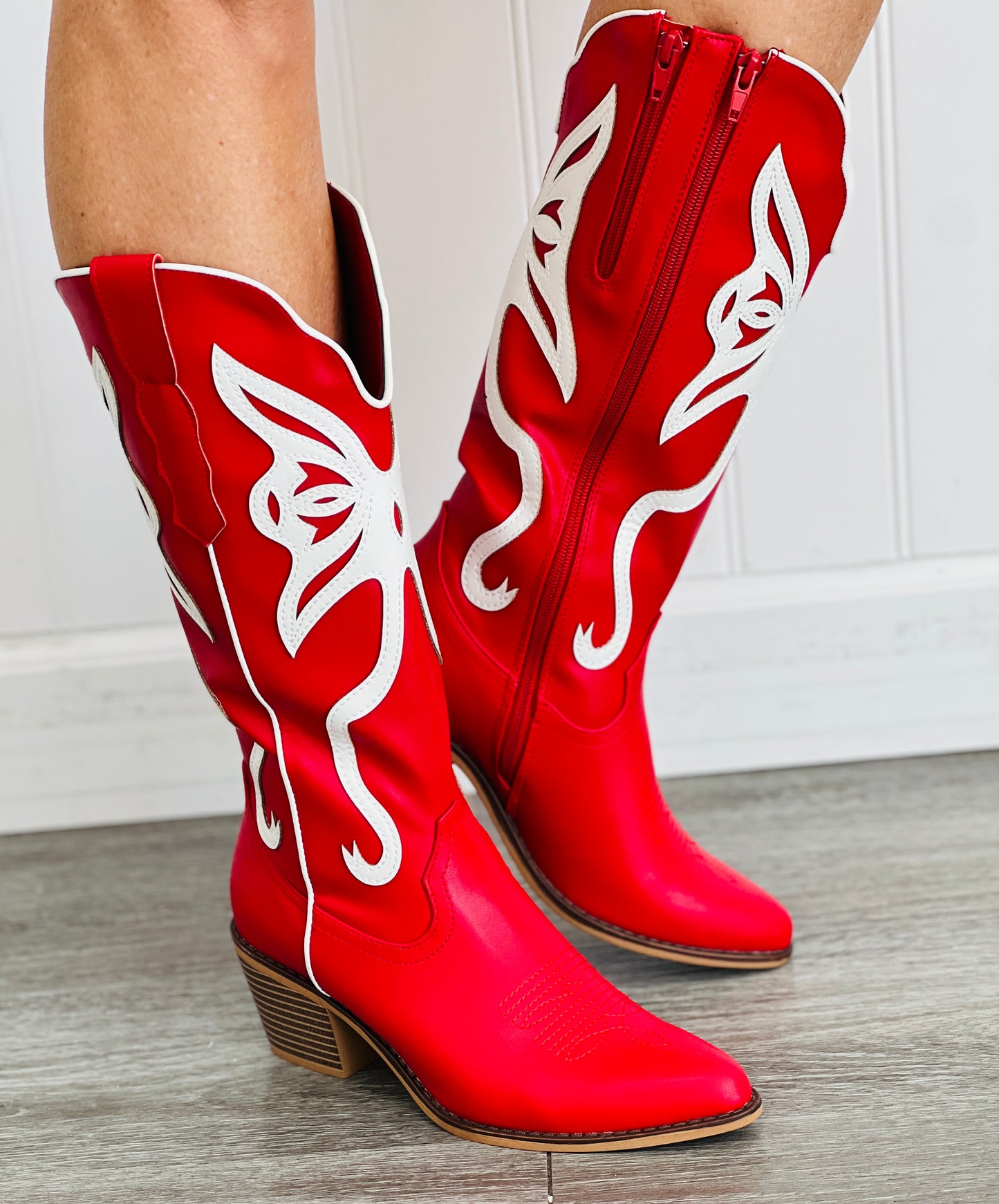 Red Flutter On By Boots