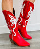 Red Flutter On By Boots