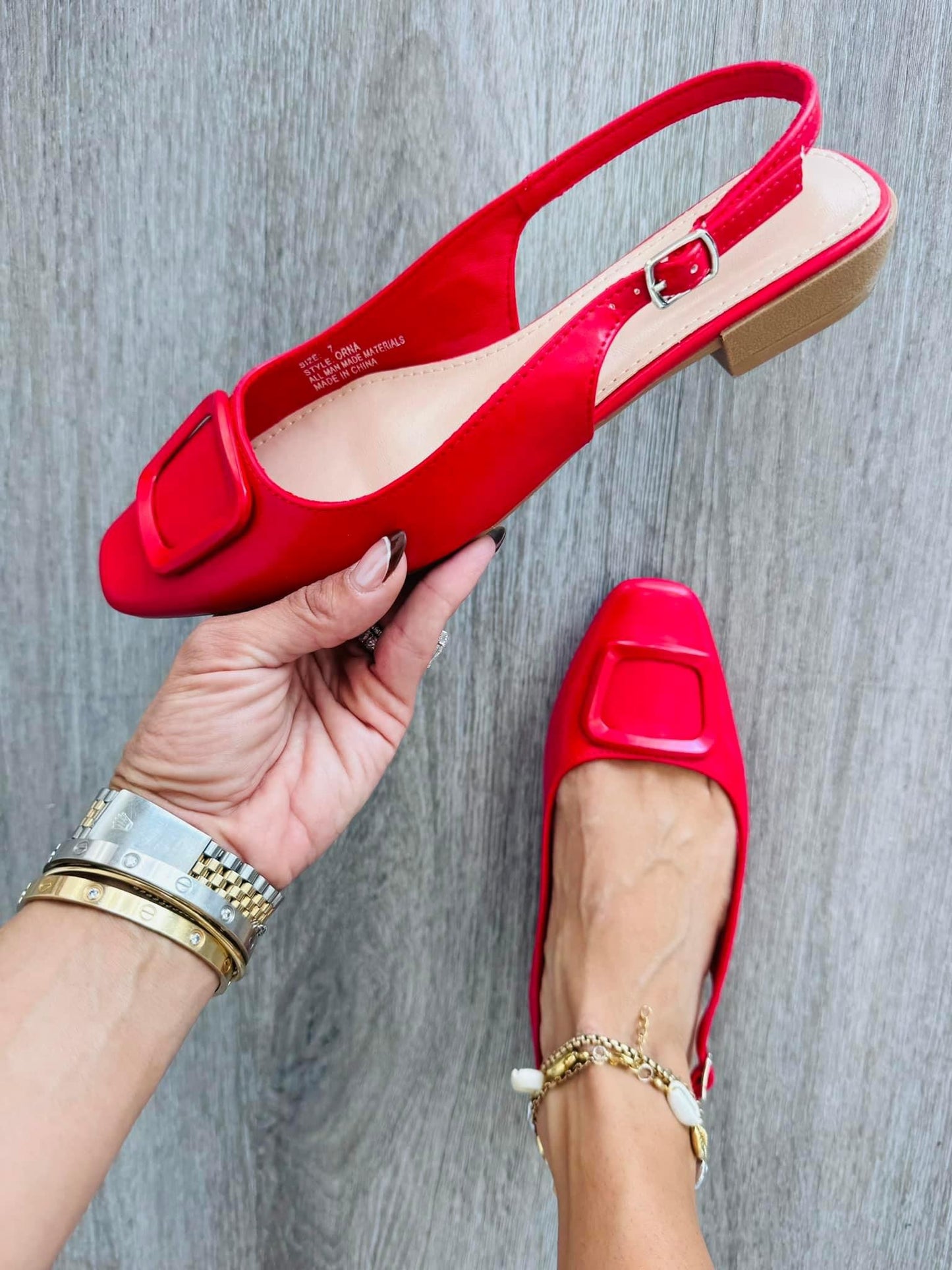 Red Tis' The Season Slingback Flats