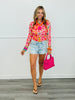 Floral Print Mesh Blouse (Reg.) - 4 Colors