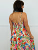 White Multi Floral Print Strappy Midi Dress (Reg.)