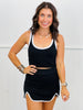 Black Contrast Trim Tank & Mini Skort Set (Reg.)
