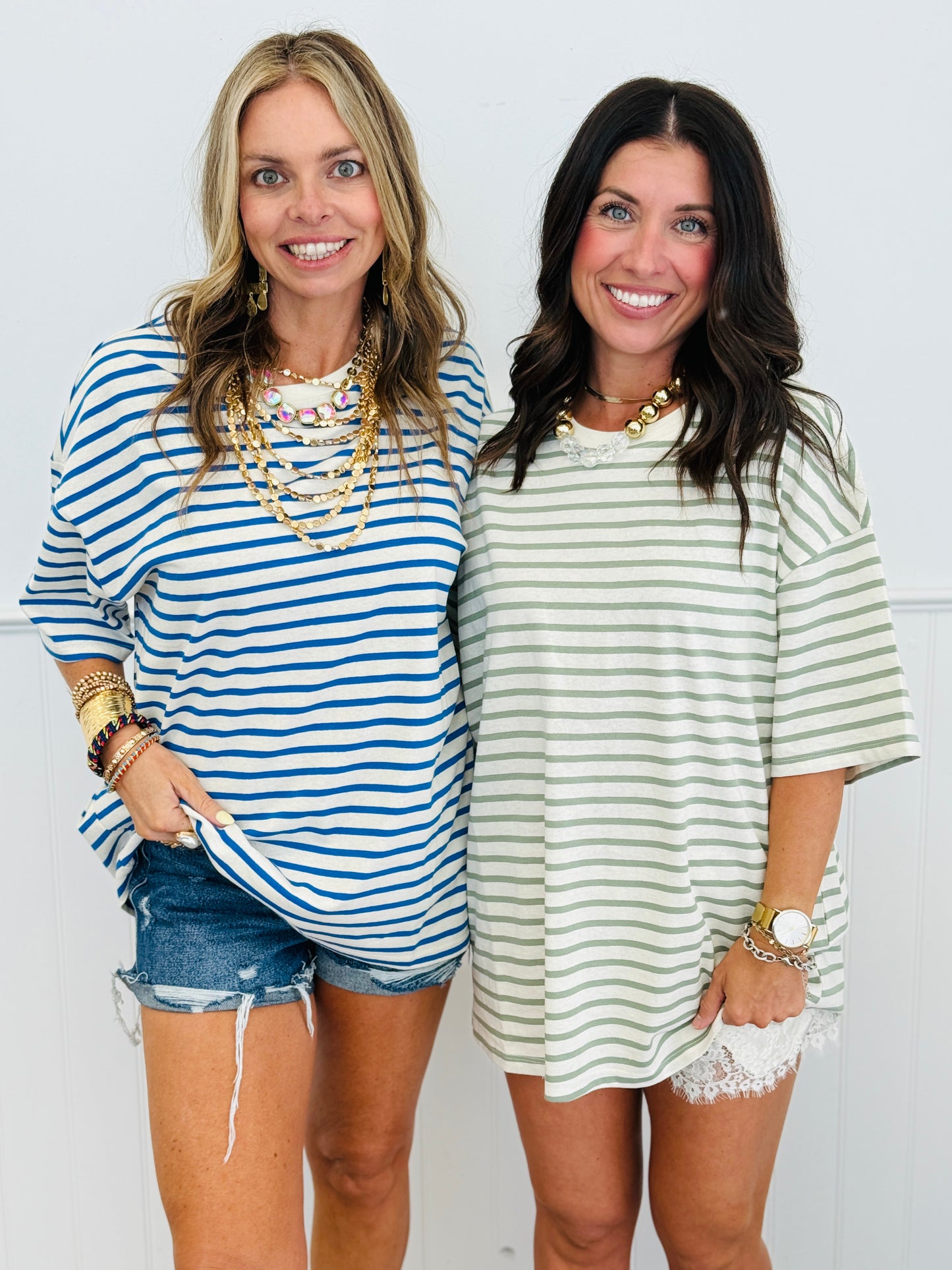 Striped Short Sleeve Top (Reg)- 2 Colors