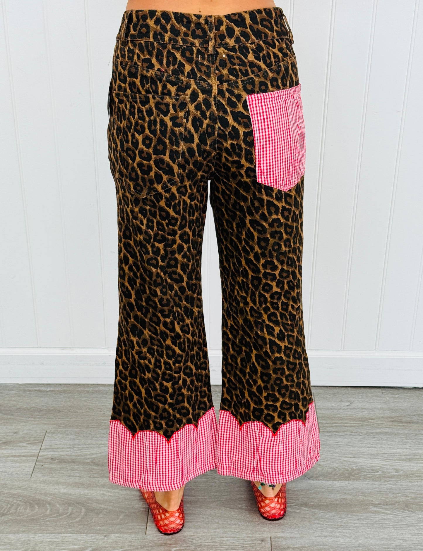 Leopard Scallop Heritage Contrast Cuff Pants (Reg)