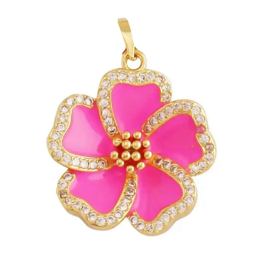 TJ - Pink daisy charm