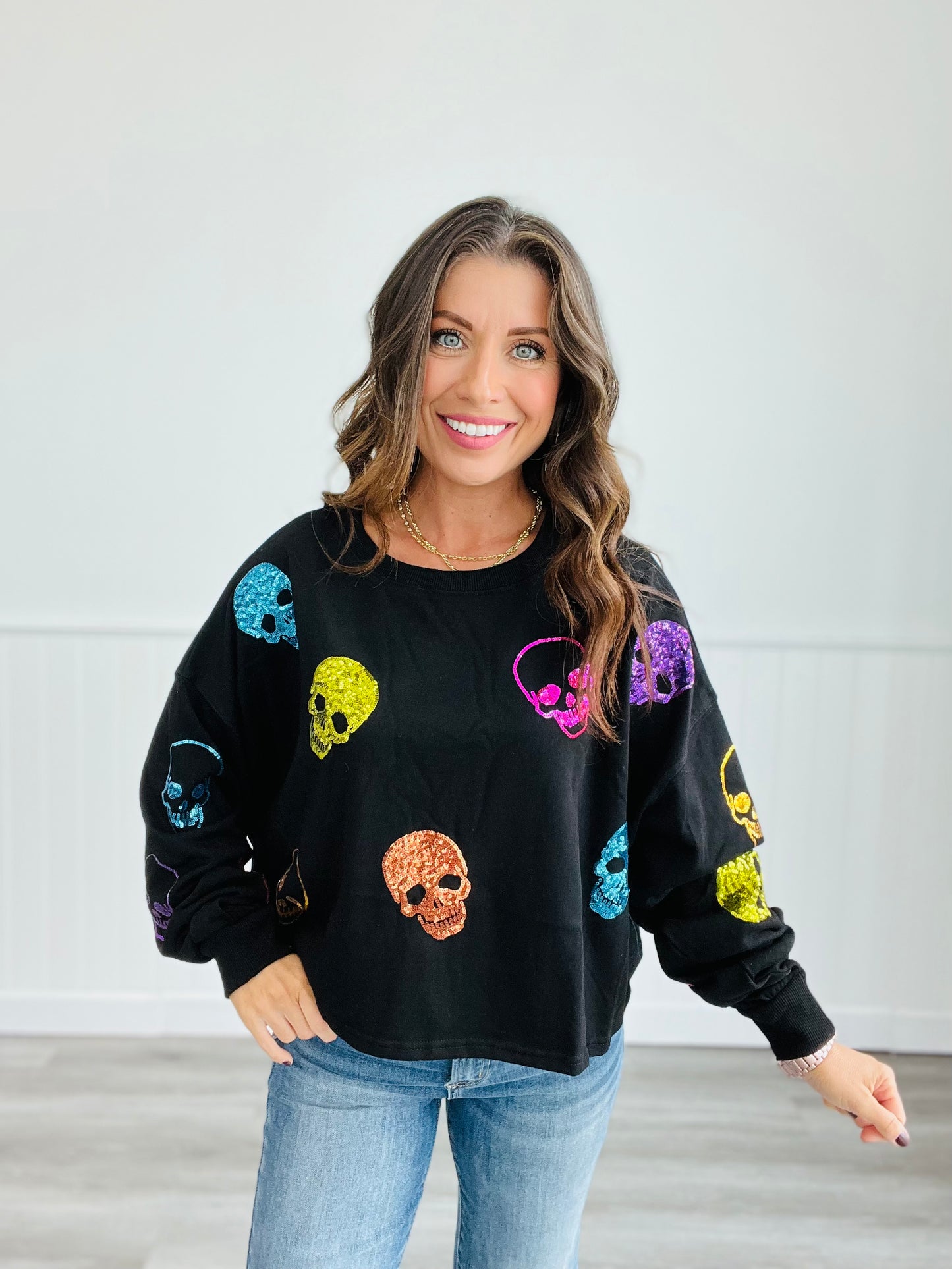 Multi Skeleton Faces Sweatshirt (Reg.)