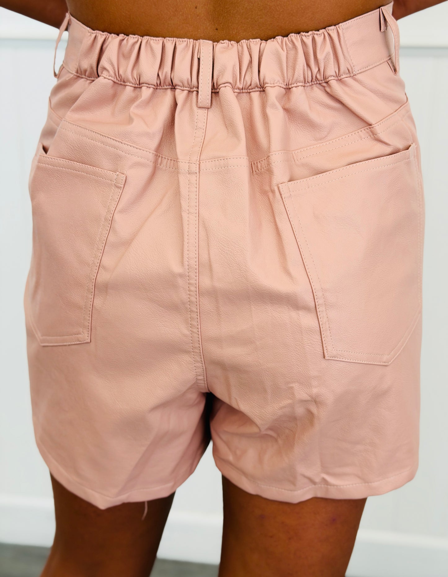 Pink Faux Leather Skort (Reg and Plus)