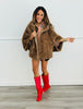 Camel Faux Fur Hooded Jacket (OS)