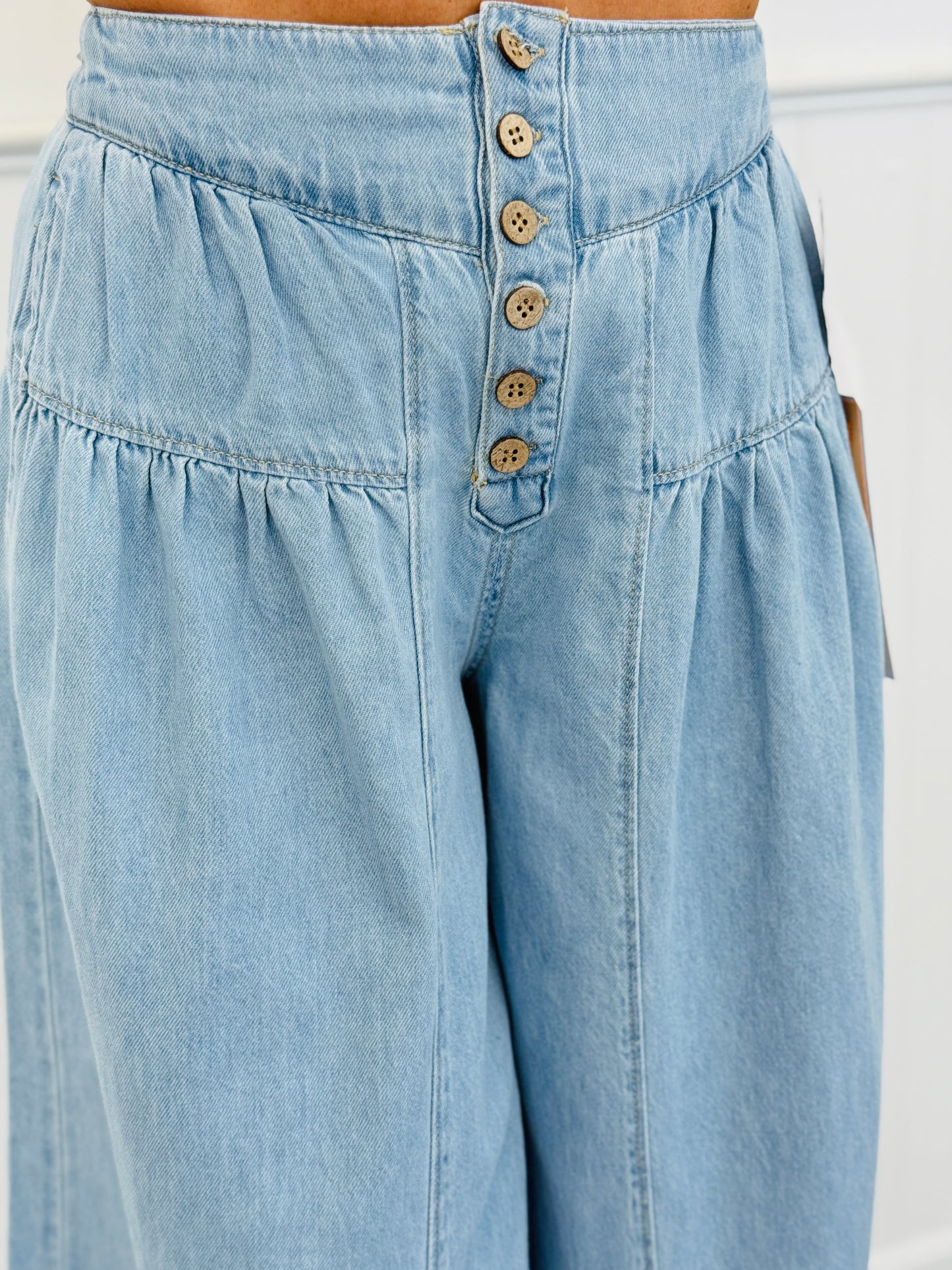 Risen Light Denim Slouchy Culottes (Reg.)