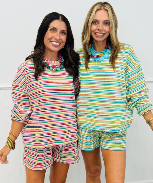 Multi Striped Terry Cloth Top (Reg.) - 2 Colors