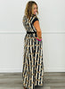 Leopard Striped Contrast Panel Shirt Dress (Reg. & Plus)