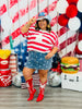 Red/White Striped Star Studded Top (Reg & Plus)