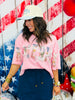America Patchwork & Lace Bows Slub Tee (Reg.)-2 Colors