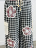 Black Gingham Crochet Lace Patch Pants (Reg & Plus)